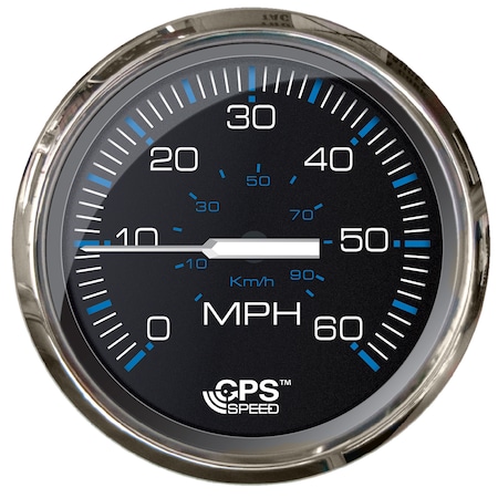 Faria Beede Instruments Chesepeake Black SS 4" Studded Speedometer - 60MPH (GPS) 33749